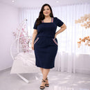 Conjunto Ribana Color Plus Size Saia Midi e Blusa Feminina